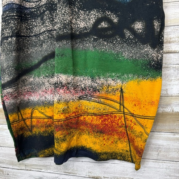 Veronique Miljkovitch Tee Dress Women’s Short Sleeve Black / Multicolor Large - Picture 2 of 8